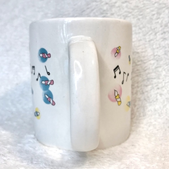 Vintage kitty Happy Birthday musical cats mug pink and blue cartoon gift ware - Picture 5 of 7